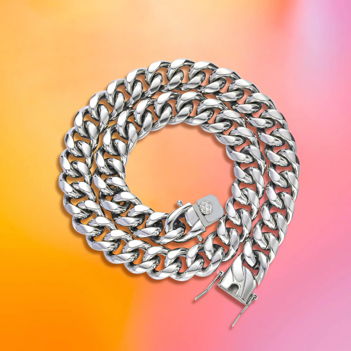 12mm White Gold Miami Cuban Chain - Image 3